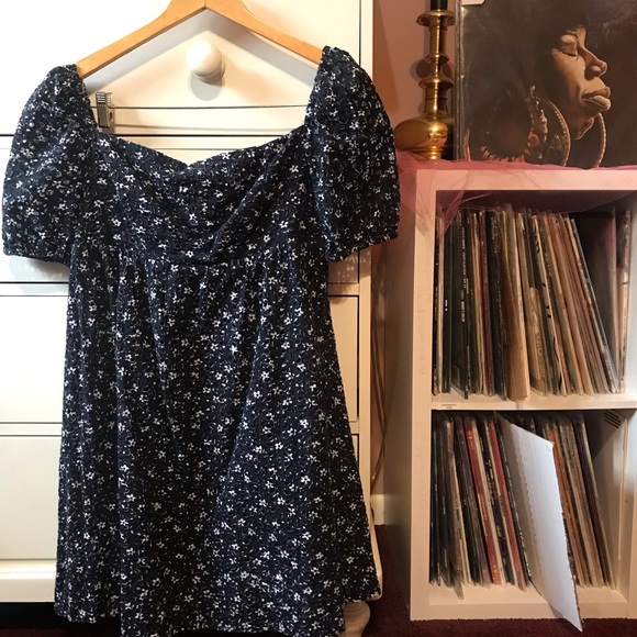Anthropologie Dresses & Skirts - Anthropologie Maeve Blue Floral Milk Maid Cottagecore Dress Summer Puff Sleeve